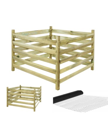 Kompostownik drewniany domowy kompostownik ogrodowy siatka na krety EKO