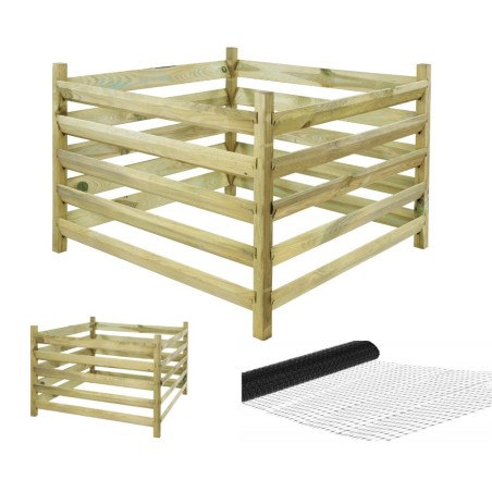 Kompostownik drewniany domowy kompostownik ogrodowy siatka na krety EKO