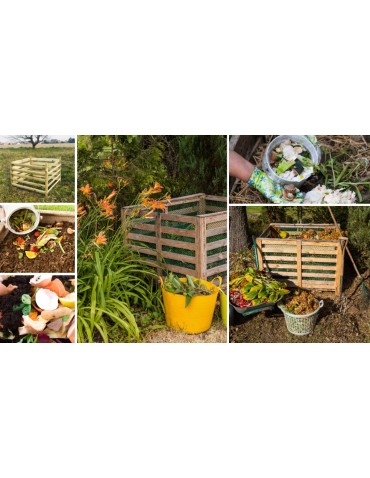 Kompostowniki - Kompostownik drewniany domowy kompostownik ogrodowy siatka na krety EKO - product 9