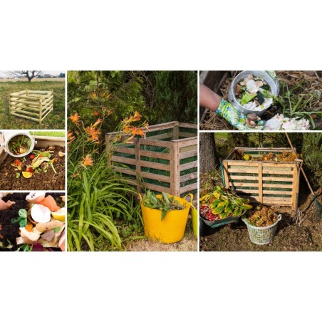 Kompostownik drewniany domowy kompostownik ogrodowy siatka na krety EKO