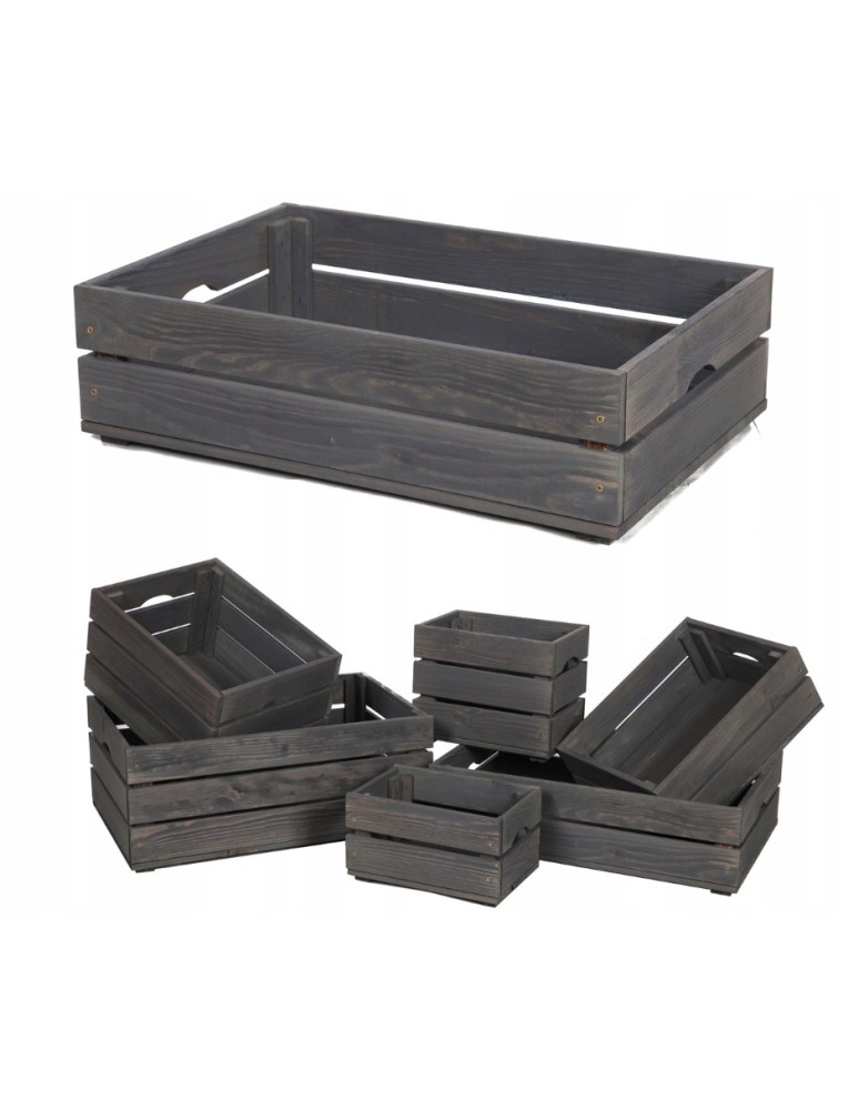 Skrzynki S - Drewniana skrzynka na warzywa skrzyneczka skrzynki drewniane 60x40 DUŻA EKO - produkt MODO24.PL 1