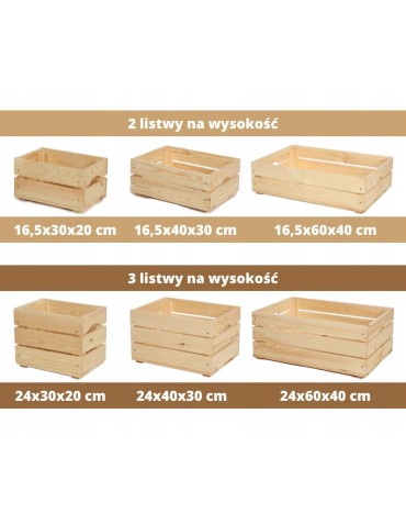Skrzynki S - Drewniana skrzynka na warzywa skrzyneczka skrzynki drewniane 60x40 DUŻA EKO - product 7