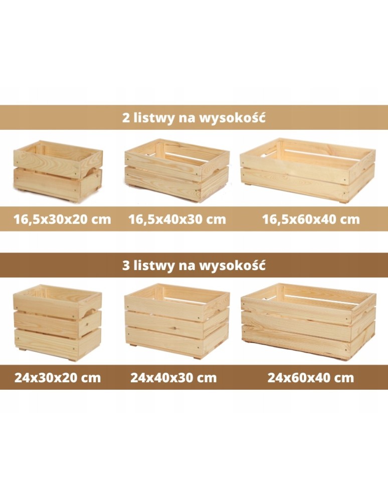 Skrzynki S - Drewniana skrzynka na warzywa skrzyneczka skrzynki drewniane 60x40 DUŻA EKO - product MODO24.PL 7