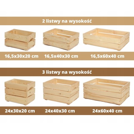 Drewniana skrzynka na warzywa skrzyneczka skrzynki drewniane 60x40 DUŻA EKO