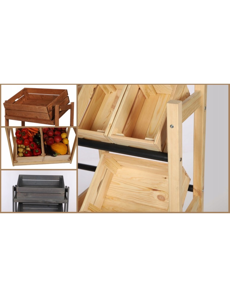 Skrzynki S - Drewniana skrzynka na warzywa skrzyneczka skrzynki drewniane 60x40 DUŻA EKO - product MODO24.PL 10