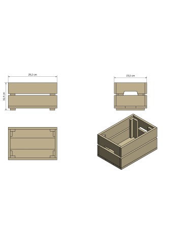 Skrzynki S - Drewniana skrzynka na warzywa skrzyneczka skrzynki drewniane 30x20 sosna - product 16