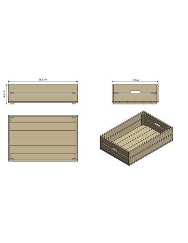 Skrzynki S - Drewniana skrzynka na warzywa skrzyneczka skrzynki drewniane 60x40 DUŻA EKO - product 16
