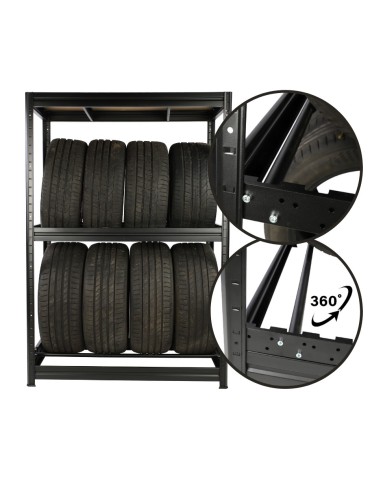 Stojak na opony regał na koła OBROTOWE ROLKI 177X120X60 cm SOLIDNY POLSKI