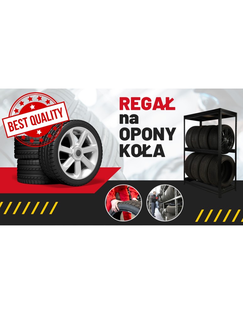 Regały na opony (półka) - Stojak na opony regał na koła OBROTOWE ROLKI 177X120X60 cm SOLIDNY POLSKI - product MODO24.PL 2