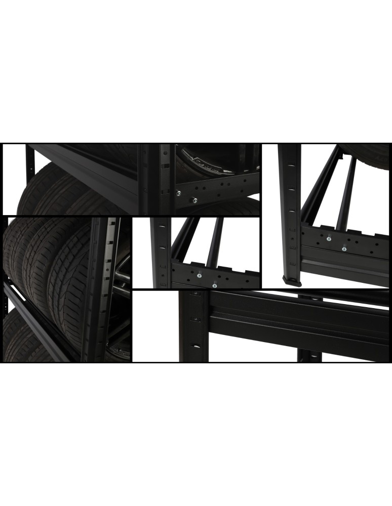 Regały na opony (półka) - Stojak na opony regał na koła OBROTOWE ROLKI 177X120X60 cm SOLIDNY POLSKI - product MODO24.PL 6