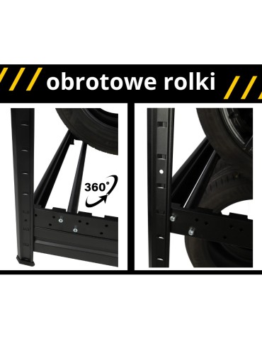 Regały na opony (półka) - Stojak na opony regał na koła OBROTOWE ROLKI 177X120X60 cm SOLIDNY POLSKI - product 7