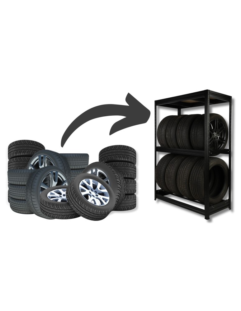 Regały na opony (półka) - Stojak na opony regał na koła OBROTOWE ROLKI 177X120X60 cm SOLIDNY POLSKI - product MODO24.PL 8