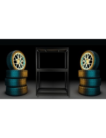 Regały na opony (półka) - Stojak na opony regał na koła OBROTOWE ROLKI 177X120X60 cm SOLIDNY POLSKI - product 10