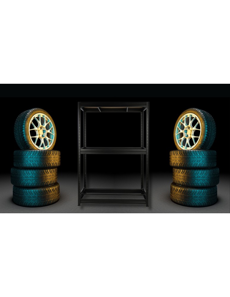 Regały na opony (półka) - Stojak na opony regał na koła OBROTOWE ROLKI 177X120X60 cm SOLIDNY POLSKI - product MODO24.PL 10