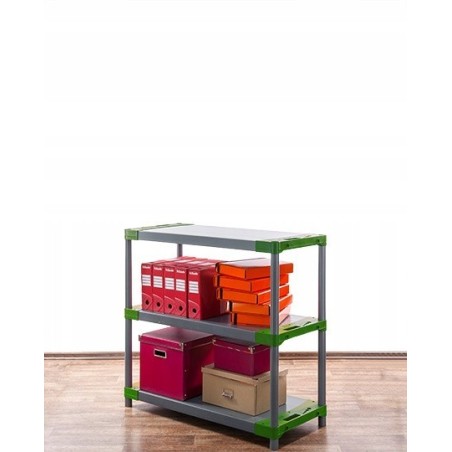 Regał magazynowy plastikowy do piwnicy regał garażowy 98x120x46 3 półki EKO