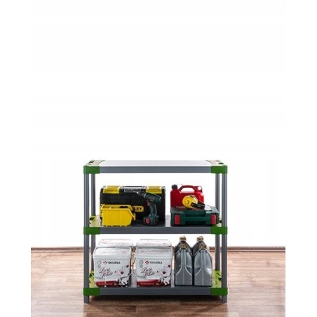 Regał magazynowy plastikowy do piwnicy regał garażowy 98x120x46 3 półki EKO