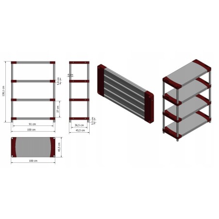 Regał magazynowy regał plastikowy do piwnicy regał garażowy 98x100x46cm EKO