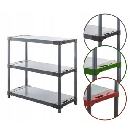 Regał magazynowy plastikowy do piwnicy regał garażowy 98x110x46 3 półki EKO