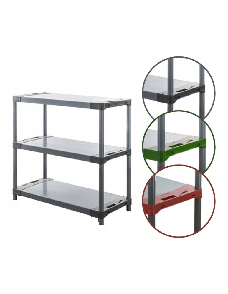 Regały plastikowe - Regał magazynowy regał plastikowy do piwnicy regał do garażu 98x150x46 EKO - produkt MODO24.PL 1