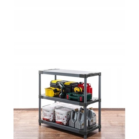 Regał magazynowy plastikowy do piwnicy regał garażowy 98x130x46 3 półki EKO