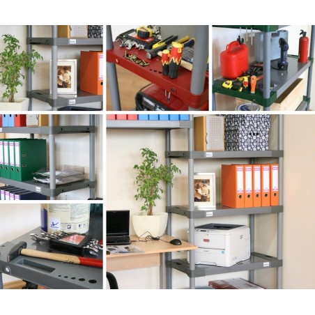 Regał magazynowy plastikowy do piwnicy regał garażowy 98x120x46 3 półki EKO