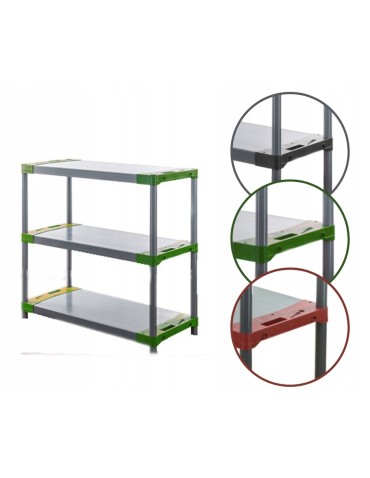 Regał magazynowy plastikowy do piwnicy regał garażowy 98x130x46 3 półki EKO