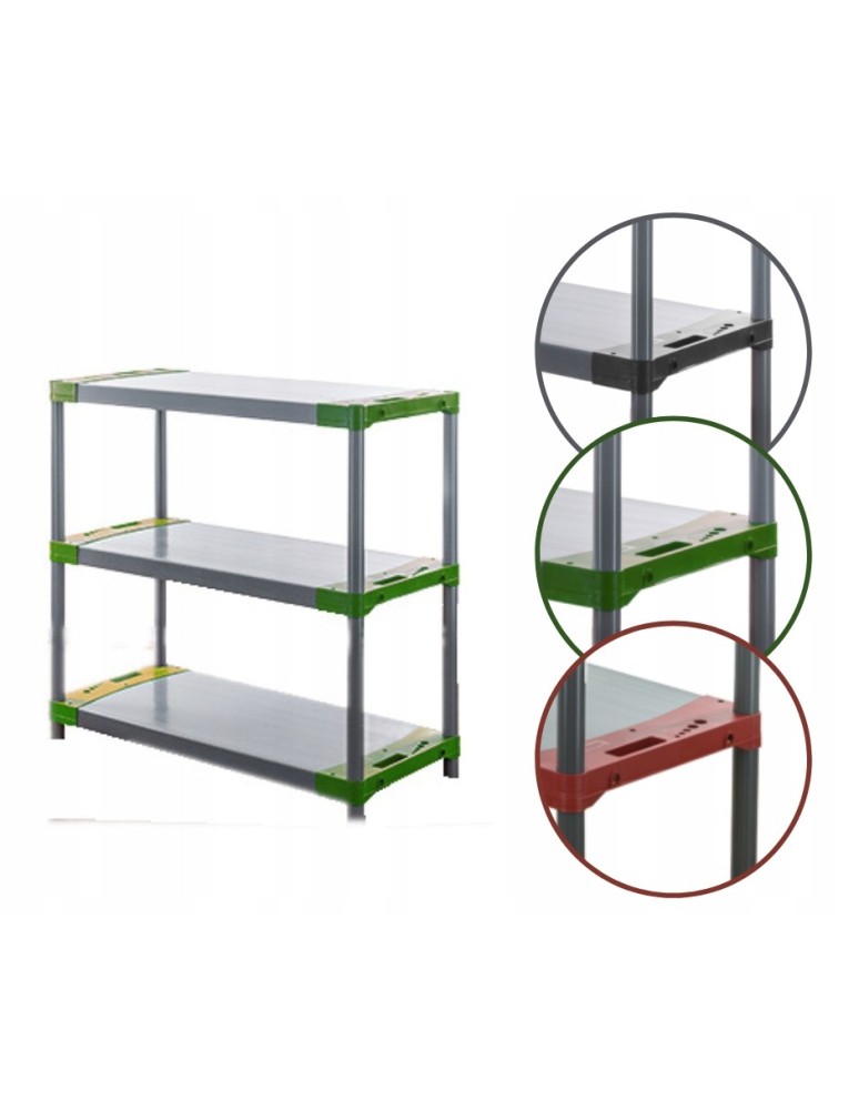 Regały plastikowe - Regał magazynowy plastikowy do piwnicy regał garażowy 98x130x46 3 półki EKO - produkt MODO24.PL 1
