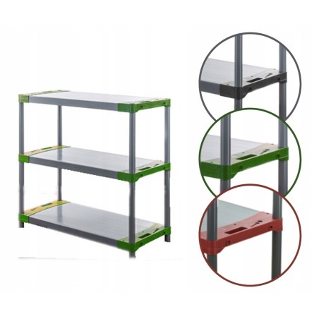 Regał magazynowy plastikowy do piwnicy regał garażowy 98x130x46 3 półki EKO