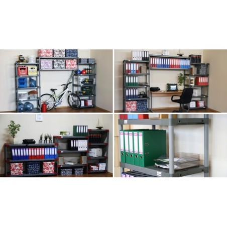 Regał magazynowy plastikowy do piwnicy regał garażowy 98x130x46 3 półki EKO