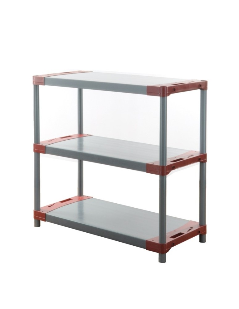 Regały plastikowe - Regał magazynowy plastikowy do piwnicy regał garażowy 98x130x46 3 półki EKO - product MODO24.PL 3