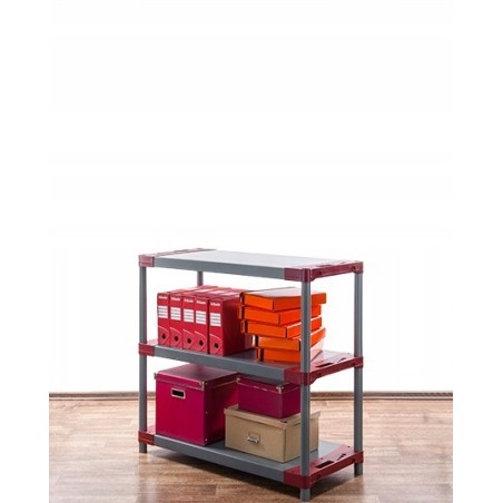 Regał magazynowy plastikowy do piwnicy regał garażowy 98x130x46 3 półki EKO