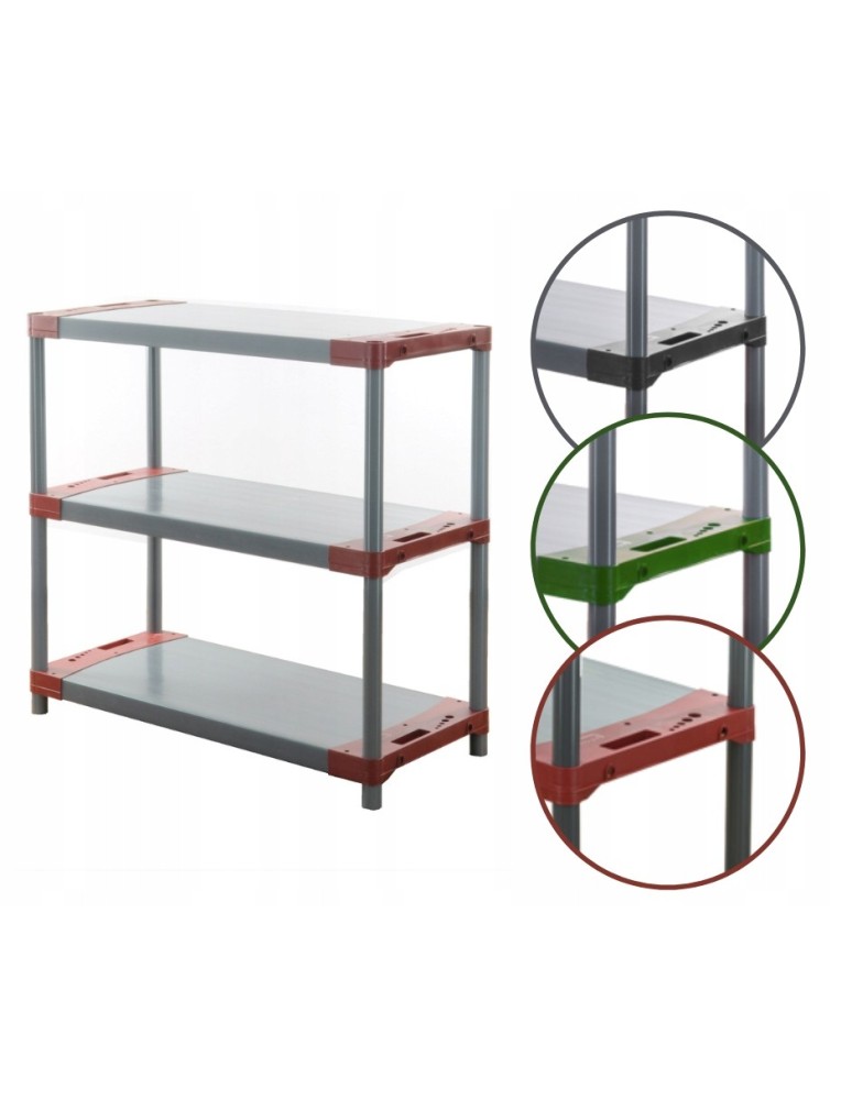 Regały plastikowe - Regał magazynowy plastikowy do piwnicy regał garażowy 98x110x46 3 półki EKO - produkt MODO24.PL 1