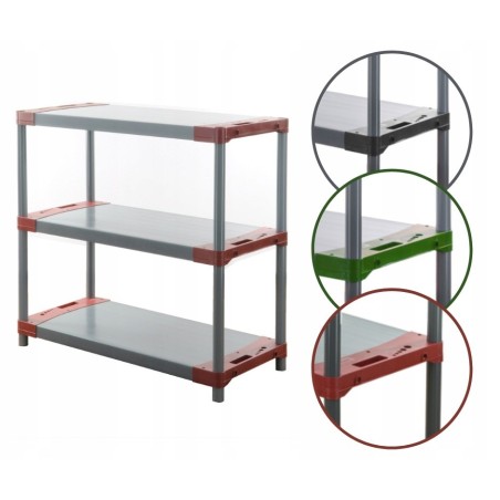 Regał magazynowy plastikowy do piwnicy regał garażowy 98x110x46 3 półki EKO