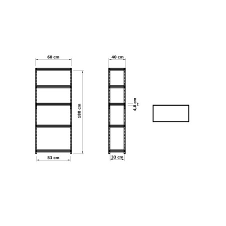 Regał metalowy ELARA 180x60x40 5p ocynk