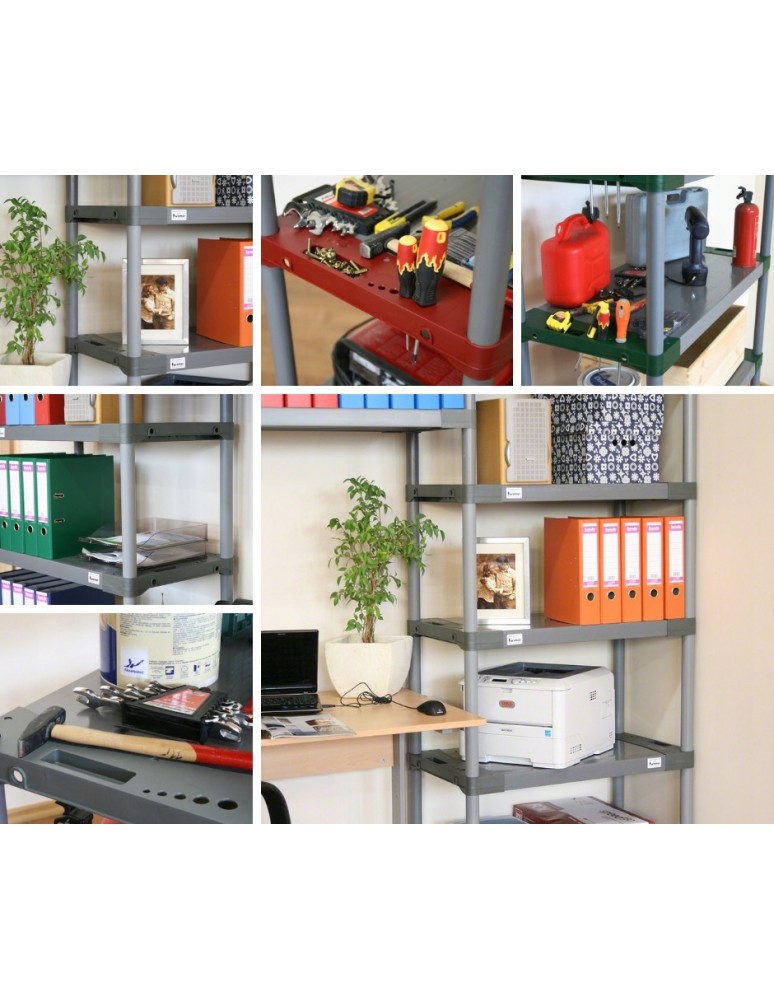 Regały plastikowe - Regał magazynowy regał plastikowy do piwnicy regał garażowy 98x80x46 TRWAŁY - product MODO24.PL 9