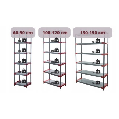 Regał magazynowy regał plastikowy do piwnicy regał garażowy 98x80x46 TRWAŁY