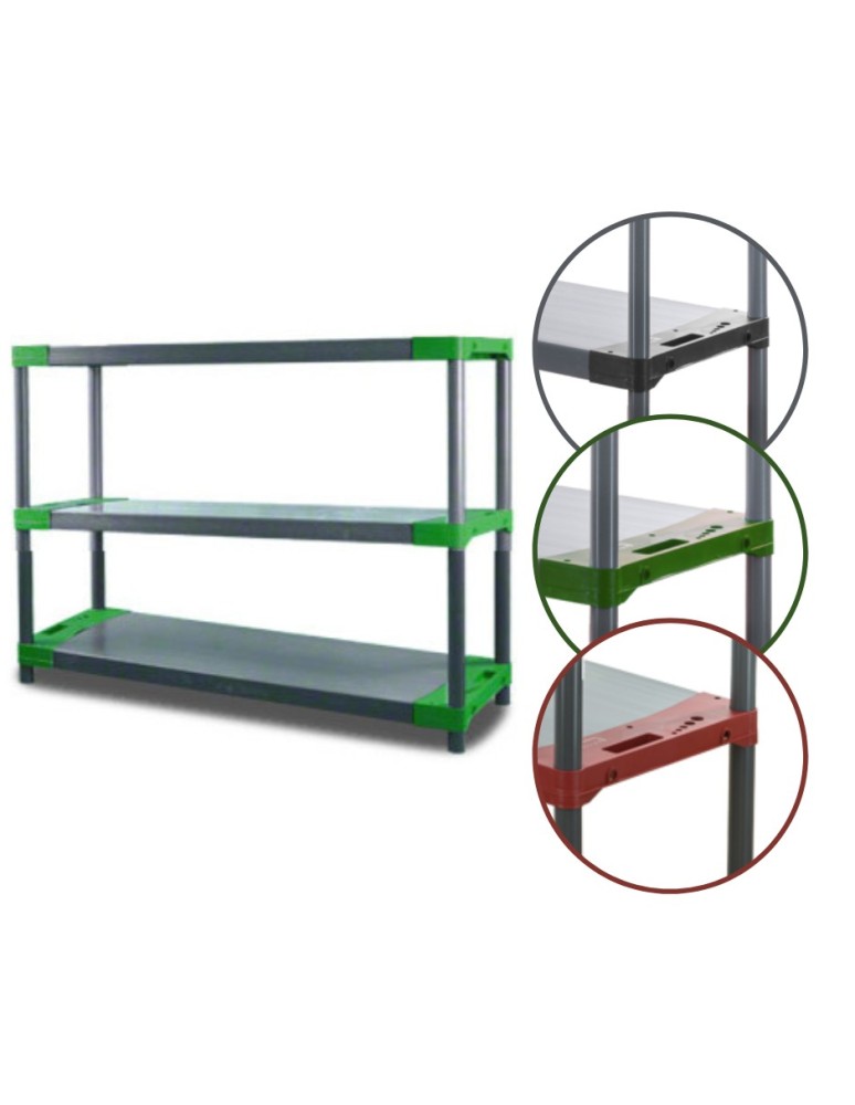 Regały plastikowe - Regał magazynowy plastikowy do piwnicy regał garażowy 98x110x46 3 półki EKO - produkt MODO24.PL 1