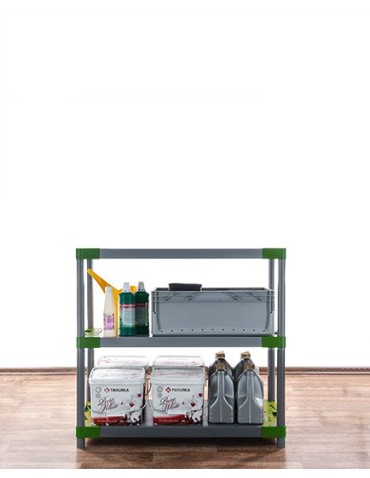 Regały plastikowe - Regał magazynowy plastikowy do piwnicy regał garażowy 98x110x46 3 półki EKO - product 15