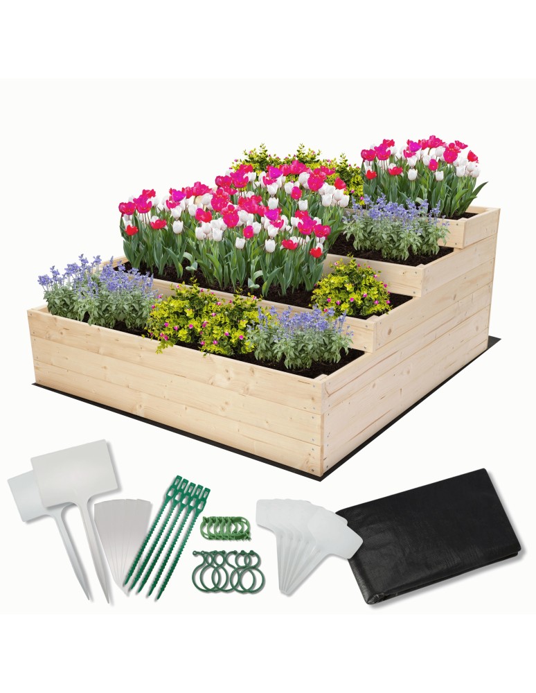 Ogród - Skrzynia na warzywa warzywnik drewniany 120x120 GRATISY WYSOKA ECO - product MODO24.PL 1
