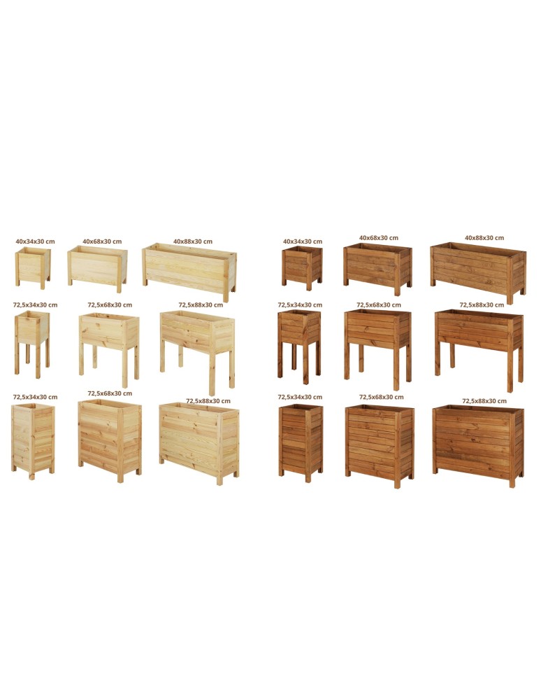 Kwietniki i donice - Drewniana Skrzynia na 2 Donice /szer. 68cm/Regulacja Dna/ RDS – Brązowa - product MODO24.PL 12