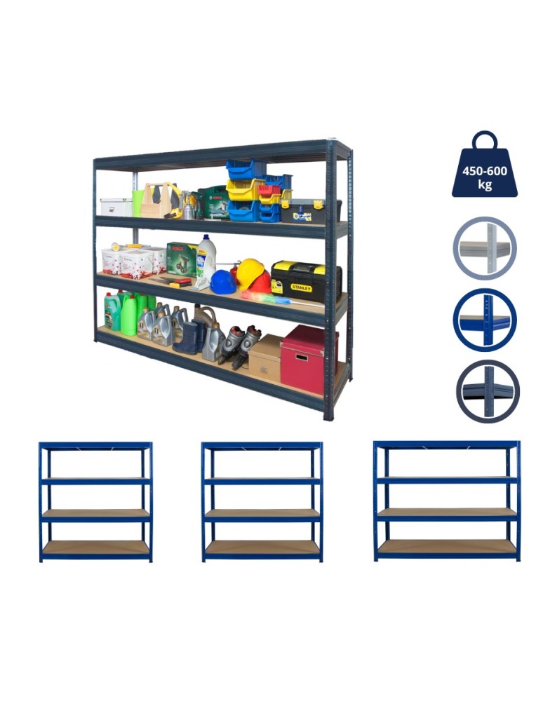 Regały metalowe - Regał magazynowy regał metalowy do dużych obciążeń 500kg 177x200x60 KOLOS - produkt MODO24.PL 1
