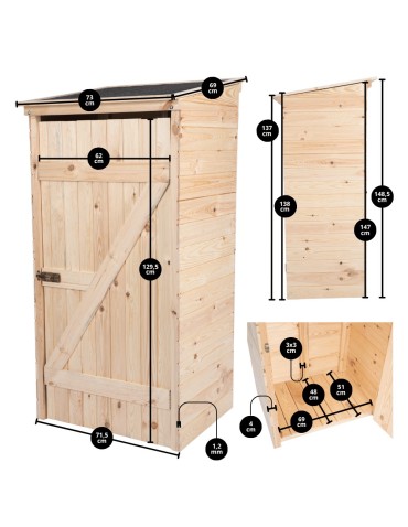 Dom i ogród - Domek narzędziowy DREWNIANY ogrodowy schowek szopa na narzędzia 149cm MOCNY - product 8