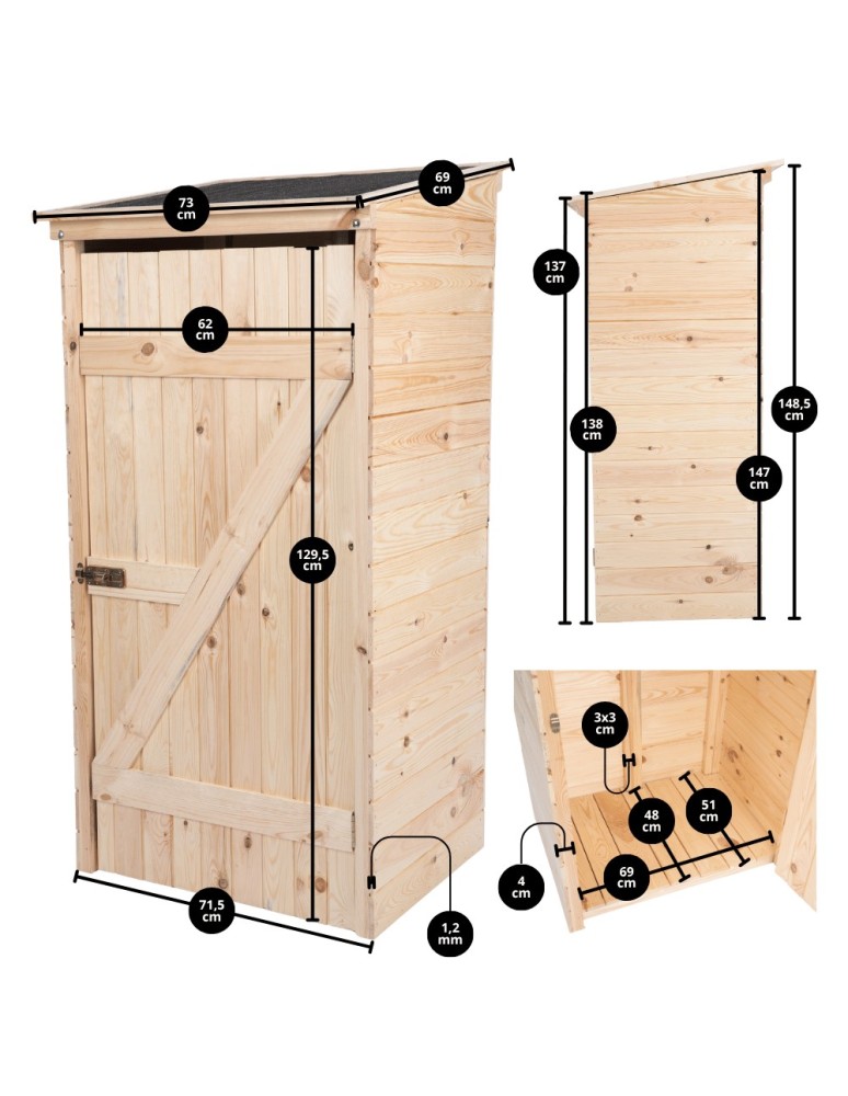 Dom i ogród - Domek narzędziowy DREWNIANY ogrodowy schowek szopa 149cm IMPREGNAT SOLIDNY - product MODO24.PL 8