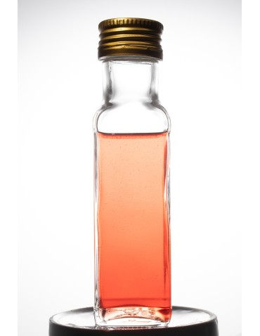 Szklane butelki na alkohol - galoniki - Przezroczysta butelka kwadratowa 100 ml · fi 31,5 mm · Zestaw 6 sztuk - product 3