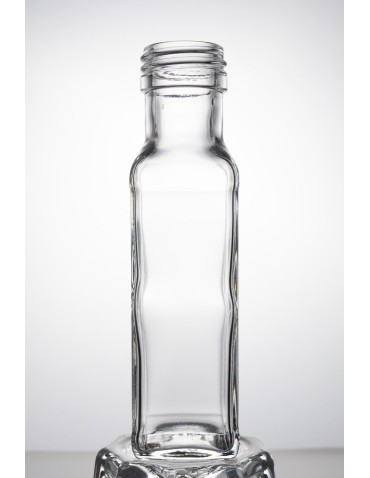 Szklane butelki na alkohol - galoniki - Przezroczysta butelka kwadratowa 100 ml · fi 31,5 mm · Zestaw 6 sztuk - product 4