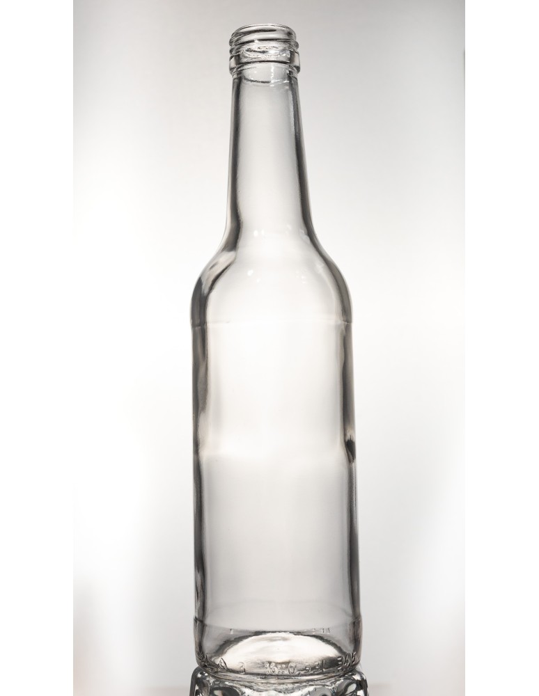 Szklane butelki na alkohol - galoniki - Przezroczysta butelka 330 ml ze złotą zakrętką fi 28mm · 6 sztuk - product MODO24.PL 3