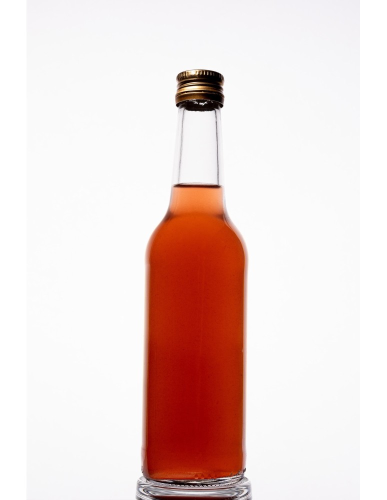 Szklane butelki na alkohol - galoniki - Przezroczysta butelka 330 ml ze złotą zakrętką fi 28mm · 6 sztuk - product MODO24.PL 4