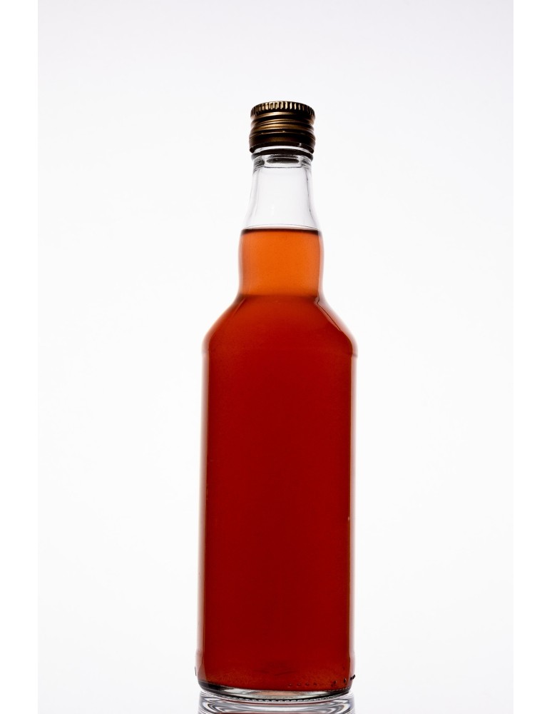 Szklane butelki na alkohol - galoniki - Transparentna butelka monopolowa 500 ml ze złotą zakrętką fi 28mm · 6 sztuk - product MODO24.PL 3