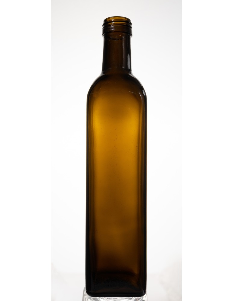 Szklane butelki na alkohol - galoniki - Kwadratowa zielona butelka 500 ml ze złotą nakrętką fi 31,5 mm · Komplet 6 sztuk - product MODO24.PL 3