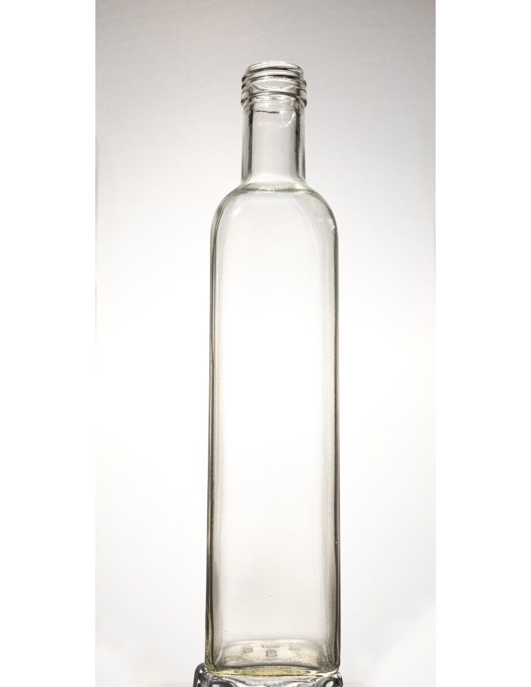 Szklane butelki na alkohol - galoniki - Kwadratowa butelka przezroczysta 500 ml ze złotą nakrętką fi 31,5 mm · 6 sztuk - product MODO24.PL 6